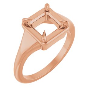 18K Rose Gold 6.5x6.5 mm Square Ring Mounting – image 2