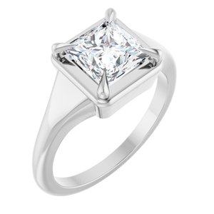 14K X1 White Gold 6.5x6.5 mm Square Ring Mounting