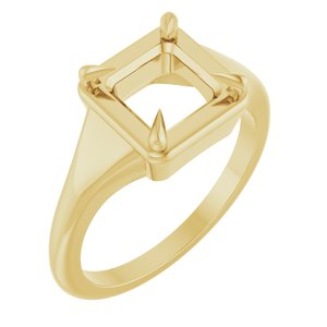 10K Yellow Gold 6.5x6.5 mm Square Ring Mounting – image 2
