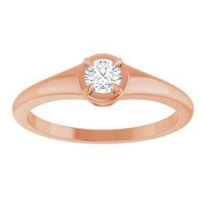 18K Rose Gold 3.8 mm Round Ring Mounting – image 5