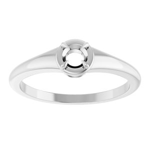 10K White Gold 3.8 mm Round Ring Mounting – image 6