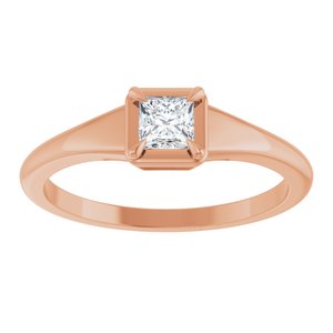 14K Rose Gold 3.5x3.5 mm Square Ring Mounting – image 5