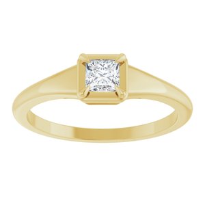 14K Yellow Gold 3.5x3.5 mm Square Ring Mounting – image 5