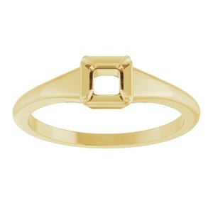 18K Yellow Gold 3.5x3.5 mm Square Ring Mounting – image 6