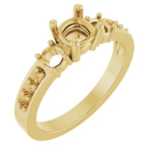 18K Yellow Gold 5x5 mm Cushion Ring Mounting – image 2