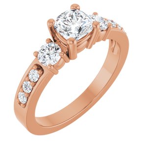 18K Rose Gold 5x5 mm Cushion Ring Mounting