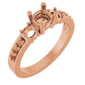 14K Rose Gold 5x5 mm Cushion Ring Mounting – image 2