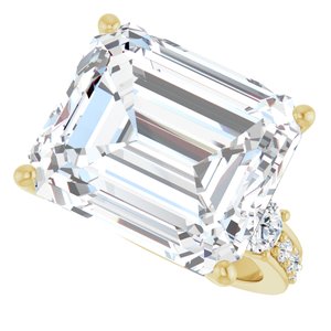 18K Yellow Gold 15x13 mm Emerald Ring Mounting – image 8