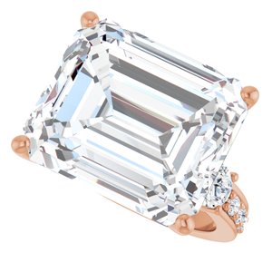 10K Rose Gold 15x13 mm Emerald Ring Mounting – image 8