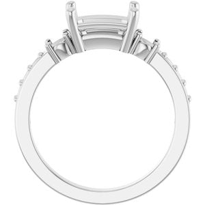 Continuum Sterling Silver 8x6 mm Emerald Ring Mounting – image 4