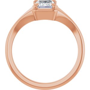 10K Rose Gold 7x5 mm Emerald Ring Mounting – image 3