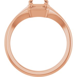 10K Rose Gold 7x5 mm Emerald Ring Mounting – image 4