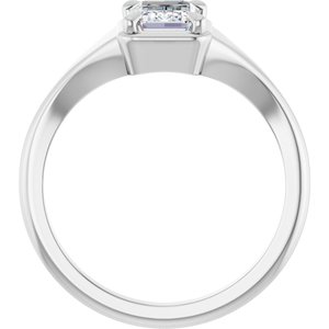 10K White Gold 7x5 mm Emerald Ring Mounting – image 3
