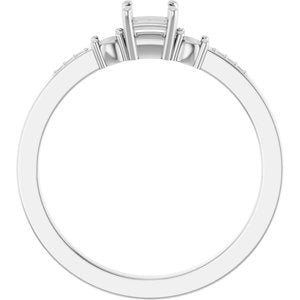 10K White Gold 3.25x3.25 mm Square Ring Mounting – image 4