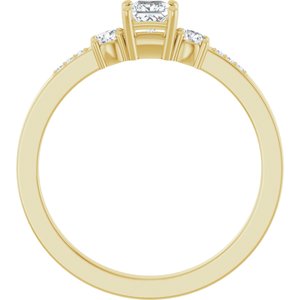 18K Yellow Gold 3.25x3.25 mm Square Ring Mounting – image 3