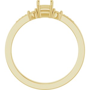 14K Yellow Gold 3.25x3.25 mm Square Ring Mounting – image 4