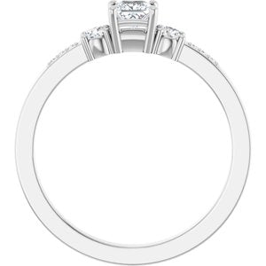 18K White Gold 3.25x3.25 mm Square Ring Mounting – image 3