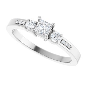 10K White Gold 3.25x3.25 mm Square Ring Mounting – image 8