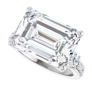 Platinum 14x10 mm Emerald Ring Mounting – image 8