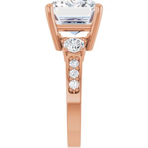 14K Rose Gold 14x10 mm Emerald Ring Mounting – image 7