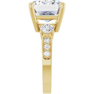 10K Yellow Gold 14x10 mm Emerald Ring Mounting – image 7