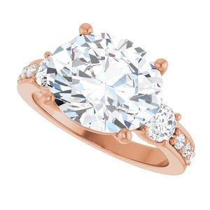 10K Rose Gold 12x10 mm Oval Ring Mounting – image 8