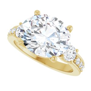 18K Yellow Gold 12x10 mm Oval Ring Mounting – image 8