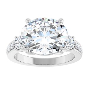 Sterling Silver 12x10 mm Oval Ring Mounting – image 5