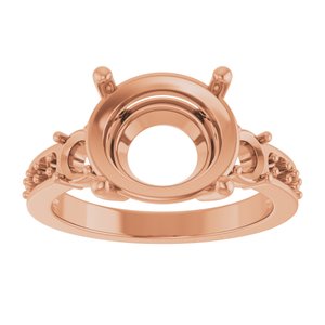 14K Rose Gold 12x10 mm Oval Ring Mounting – image 6