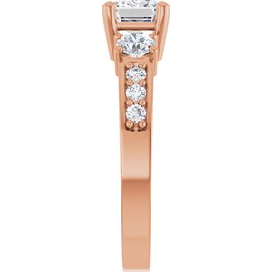 14K Rose Gold 7x5 mm Emerald Ring Mounting – image 7