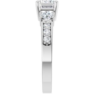 Continuum Sterling Silver 7x5 mm Emerald Ring Mounting – image 7