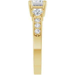 18K Yellow Gold 7x5 mm Emerald Ring Mounting – image 7