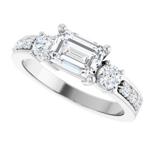 Sterling Silver 7x5 mm Emerald Ring Mounting – image 8