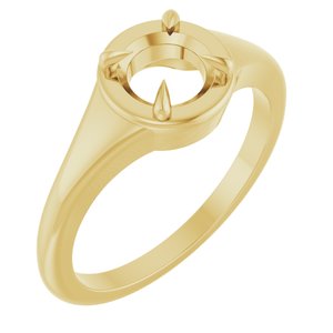 10K Yellow Gold 6 mm Round Ring Mounting – image 2