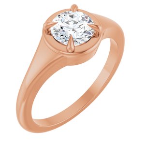 18K Rose Gold 6 mm Round Ring Mounting