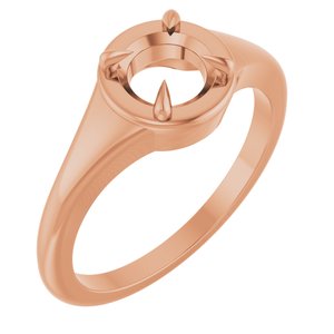 18K Rose Gold 6 mm Round Ring Mounting – image 2