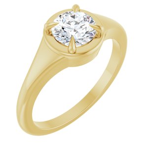 10K Yellow Gold 6 mm Round Ring Mounting