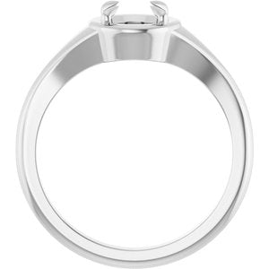 10K White Gold 6 mm Round Ring Mounting – image 4