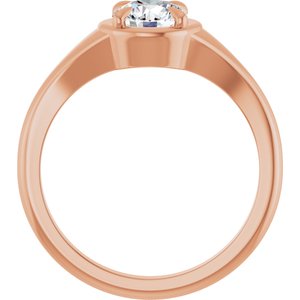 18K Rose Gold 6 mm Round Ring Mounting – image 3
