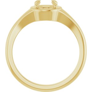 18K Yellow Gold 6 mm Round Ring Mounting – image 4
