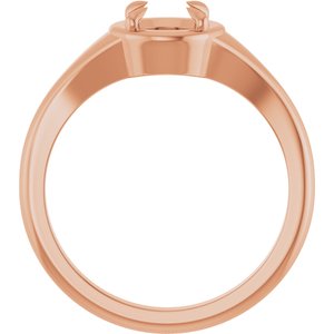 10K Rose Gold 6 mm Round Ring Mounting – image 4