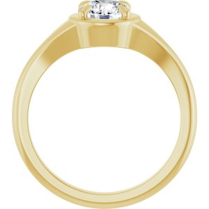 10K Yellow Gold 6 mm Round Ring Mounting – image 3