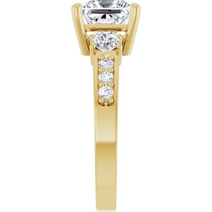 18K Yellow Gold 6.5x6.5 mm Square Ring Mounting – image 7