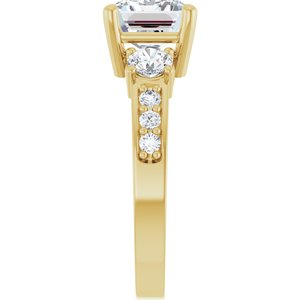 18K Yellow Gold 9x7 mm Emerald Ring Mounting – image 7
