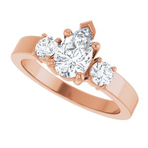 10K Rose Gold 8x5 mm Pear Ring Mounting – image 8