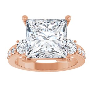 14K Rose Gold 10x10 mm Square Ring Mounting – image 5