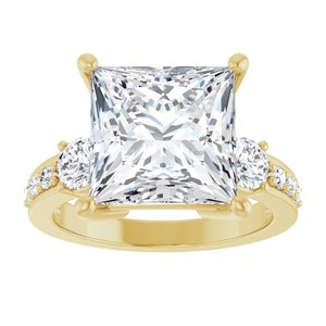 10K Yellow Gold 10x10 mm Square Ring Mounting – image 5