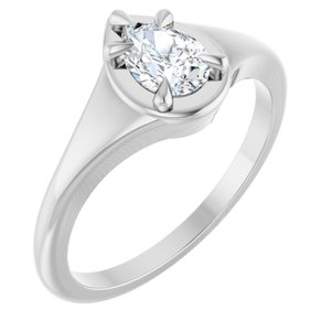 Sterling Silver 6.5x4.5 mm Pear Ring Mounting