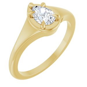 18K Yellow Gold 6.5x4.5 mm Pear Ring Mounting