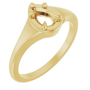 10K Yellow Gold 6.5x4.5 mm Pear Ring Mounting – image 2